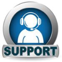 Icône support technique avec casque et texte "Support".